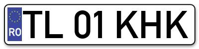 Placuta inmatriculare numar auto  TL-01-KHK, TL 01 KHK, TL01KHK
