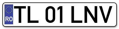 Placuta inmatriculare numar auto  TL-01-LNV, TL 01 LNV, TL01LNV