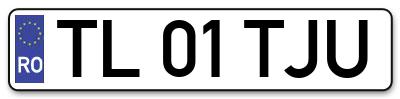 Placuta inmatriculare numar auto  TL-01-TJU, TL 01 TJU, TL01TJU