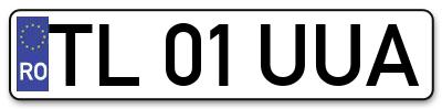 Placuta inmatriculare numar auto  TL-01-UUA, TL 01 UUA, TL01UUA