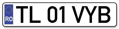 Placuta inmatriculare numar auto  TL-01-VYB, TL 01 VYB, TL01VYB
