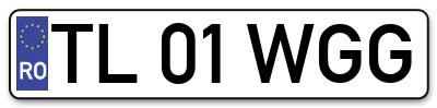 Placuta inmatriculare numar auto  TL-01-WGG, TL 01 WGG, TL01WGG
