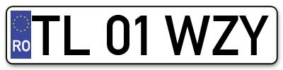 Placuta inmatriculare numar auto  TL-01-WZY, TL 01 WZY, TL01WZY