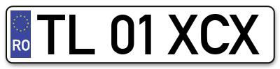 Placuta inmatriculare numar auto  TL-01-XCX, TL 01 XCX, TL01XCX
