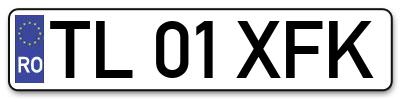 Placuta inmatriculare numar auto  TL-01-XFK, TL 01 XFK, TL01XFK