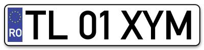 Placuta inmatriculare numar auto  TL-01-XYM, TL 01 XYM, TL01XYM