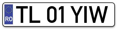 Placuta inmatriculare numar auto  TL-01-YIW, TL 01 YIW, TL01YIW