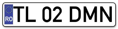 Placuta inmatriculare numar auto  TL-02-DMN, TL 02 DMN, TL02DMN