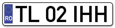 Placuta inmatriculare numar auto  TL-02-IHH, TL 02 IHH, TL02IHH