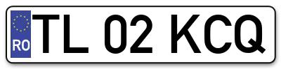 Placuta inmatriculare numar auto  TL-02-KCQ, TL 02 KCQ, TL02KCQ