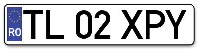Placuta inmatriculare numar auto  TL-02-XPY, TL 02 XPY, TL02XPY
