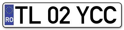 Placuta inmatriculare numar auto  TL-02-YCC, TL 02 YCC, TL02YCC