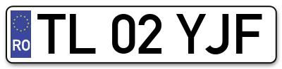 Placuta inmatriculare numar auto  TL-02-YJF, TL 02 YJF, TL02YJF