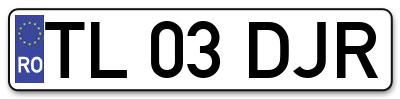 Placuta inmatriculare numar auto  TL-03-DJR, TL 03 DJR, TL03DJR