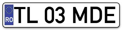 Placuta inmatriculare numar auto  TL-03-MDE, TL 03 MDE, TL03MDE