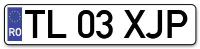 Placuta inmatriculare numar auto  TL-03-XJP, TL 03 XJP, TL03XJP