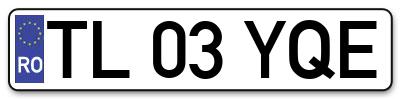 Placuta inmatriculare numar auto  TL-03-YQE, TL 03 YQE, TL03YQE
