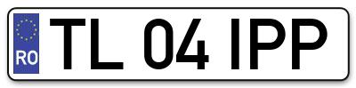 Placuta inmatriculare numar auto  TL-04-IPP, TL 04 IPP, TL04IPP