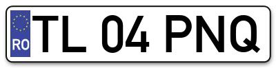Placuta inmatriculare numar auto  TL-04-PNQ, TL 04 PNQ, TL04PNQ