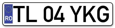 Placuta inmatriculare numar auto  TL-04-YKG, TL 04 YKG, TL04YKG