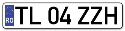 Placuta inmatriculare numar auto  TL-04-ZZH, TL 04 ZZH, TL04ZZH