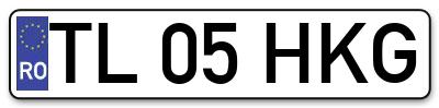 Placuta inmatriculare numar auto  TL-05-HKG, TL 05 HKG, TL05HKG