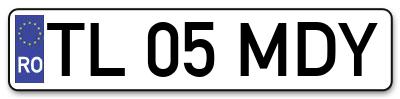 Placuta inmatriculare numar auto  TL-05-MDY, TL 05 MDY, TL05MDY