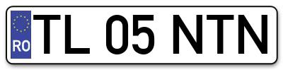 Placuta inmatriculare numar auto  TL-05-NTN, TL 05 NTN, TL05NTN