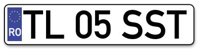Placuta inmatriculare numar auto  TL-05-SST, TL 05 SST, TL05SST