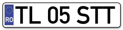 Placuta inmatriculare numar auto  TL-05-STT, TL 05 STT, TL05STT