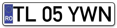 Placuta inmatriculare numar auto  TL-05-YWN, TL 05 YWN, TL05YWN