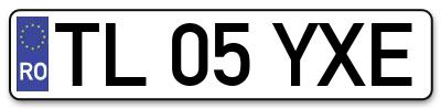 Placuta inmatriculare numar auto  TL-05-YXE, TL 05 YXE, TL05YXE