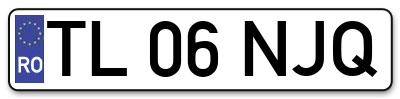 Placuta inmatriculare numar auto  TL-06-NJQ, TL 06 NJQ, TL06NJQ