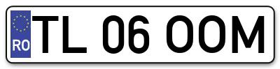 Placuta inmatriculare numar auto  TL-06-OOM, TL 06 OOM, TL06OOM