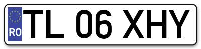 Placuta inmatriculare numar auto  TL-06-XHY, TL 06 XHY, TL06XHY