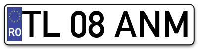 Placuta inmatriculare numar auto  TL-08-ANM, TL 08 ANM, TL08ANM