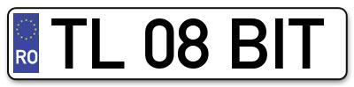Placuta inmatriculare numar auto  TL-08-BIT, TL 08 BIT, TL08BIT