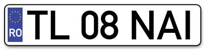 Placuta inmatriculare numar auto  TL-08-NAI, TL 08 NAI, TL08NAI