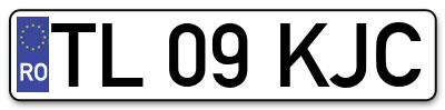 Placuta inmatriculare numar auto  TL-09-KJC, TL 09 KJC, TL09KJC