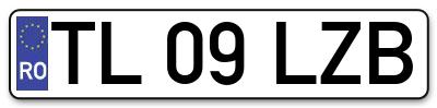Placuta inmatriculare numar auto  TL-09-LZB, TL 09 LZB, TL09LZB