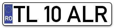 Placuta inmatriculare numar auto  TL-10-ALR, TL 10 ALR, TL10ALR