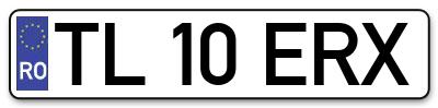 Placuta inmatriculare numar auto  TL-10-ERX, TL 10 ERX, TL10ERX