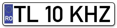Placuta inmatriculare numar auto  TL-10-KHZ, TL 10 KHZ, TL10KHZ