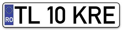 Placuta inmatriculare numar auto  TL-10-KRE, TL 10 KRE, TL10KRE