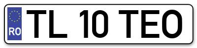 Placuta inmatriculare numar auto  TL-10-TEO, TL 10 TEO, TL10TEO