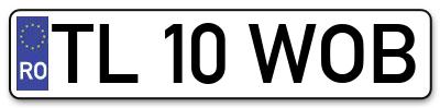 Placuta inmatriculare numar auto  TL-10-WOB, TL 10 WOB, TL10WOB
