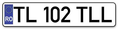 Placuta inmatriculare numar auto  TL-102-TLL, TL 102 TLL, TL102TLL
