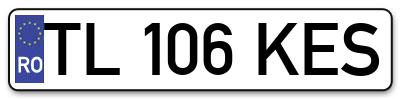 Placuta inmatriculare numar auto  TL-106-KES, TL 106 KES, TL106KES
