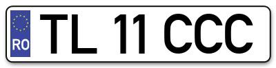 Placuta inmatriculare numar auto  TL-11-CCC, TL 11 CCC, TL11CCC