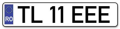 Placuta inmatriculare numar auto  TL-11-EEE, TL 11 EEE, TL11EEE